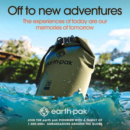 Earth Pak -Waterproof Dry Bag - Roll Top Dry Sack Keeps Gear Dry for Boating, Hiking, Camping and Fishing with Waterproof Phone Case (Light Blue, 20L)