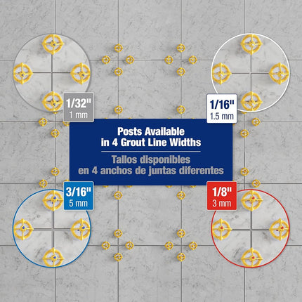 QEP 99812 LASH 360 Tile Leveling System 1/8" Posts (300 Pack)