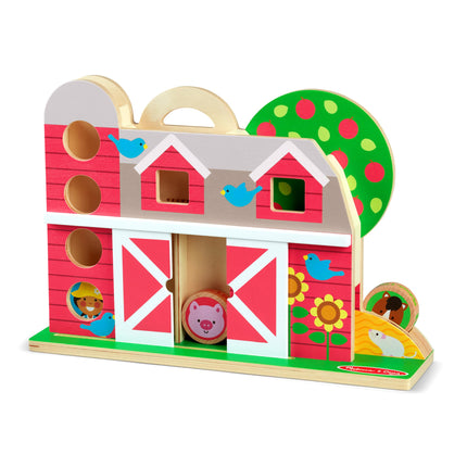 Melissa & Doug GO Tots Wooden Barnyard Tumble | Farm Toys for Kids, Set with Animal & Farmer Figures | Age 1+ - FSC Certified
