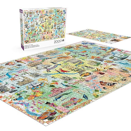 Buffalo Games - Fay Ford - Large City Map - 2000 Piece Jigsaw Puzzle for Adults - Challenging Puzzle Perfect for Game Nights - Finished Size is 38.50 x 26.50