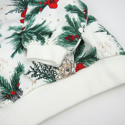 HonestBaby Juego de 2 piezas de sudadera de cuello redondo y pantalón de chándal 100% algodón orgánico para bebé, niño y niña, verde esmeralda floral, 3-6 meses