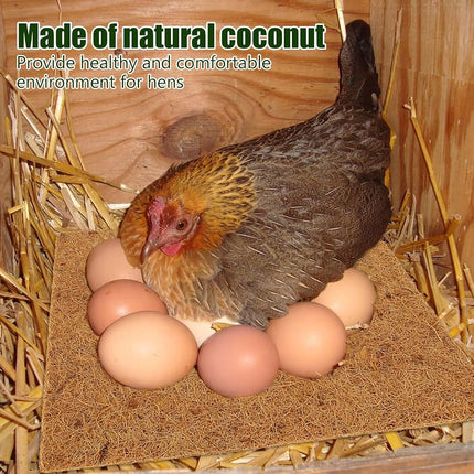 Abizarch 10Pcs Chicken Nesting Pads 13"x13", Natural Coconut Palm Hens Nest Bedding Mats,Multifunctional Chicken Nesting Box Liners for Hen Laying Eggs