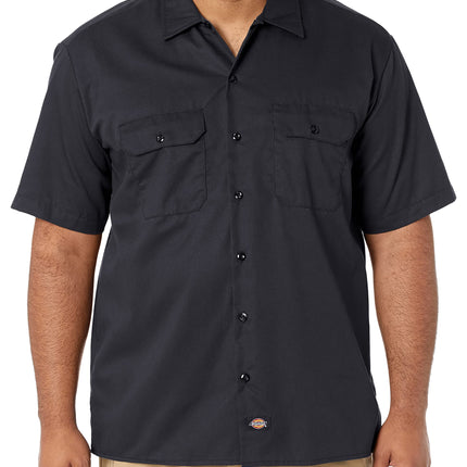 Dickies Short Sleeve Work Shirt, Black, 4X