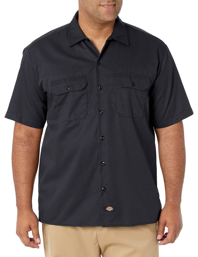 Dickies Short Sleeve Work Shirt, Black, 4X