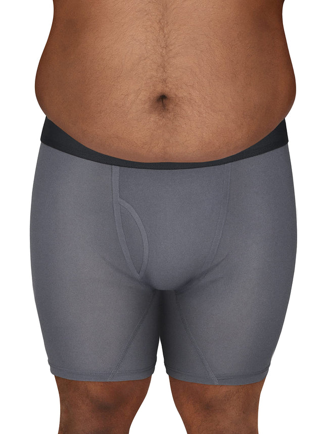 Fruit of the Loom Men's Lightweight Boxer Briefs, Big Man-Micro Stretch-5 Pack Grey/Red/Blue, 3XL (Pack of 5)
