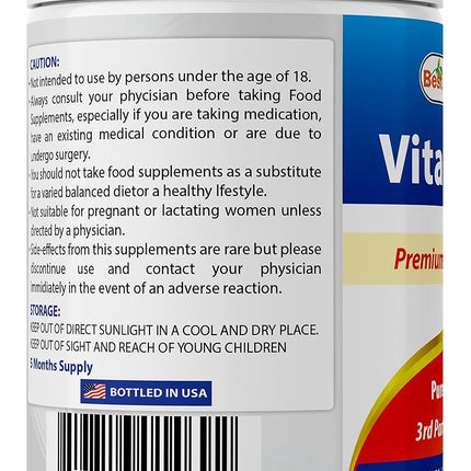 Best Naturals 100% Pure Vitamin C Powder 0.5kg (454 grammes) Powder (Also Called Ascorbic Acid)