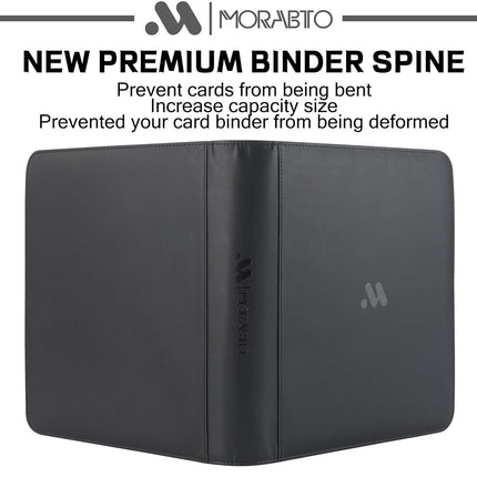 MORABTO Card folder with 12 compartments, trading card folder for up to 1200 cards with 25 covers, card album with zip, compatible with TCG cards, game cards / sports cards