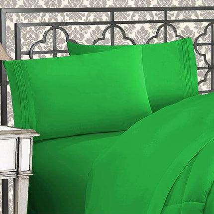Elegant Comfort 1500 Thread Count Wrinkle & Fade Resistant Egyptian Quality Microfiber Ultra Soft Luxurious 2-Piece Pillowcases, Standard Size, Emerald Green