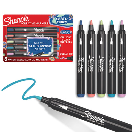 Sharpie Creative Markers, Earth Tones, Water-Based