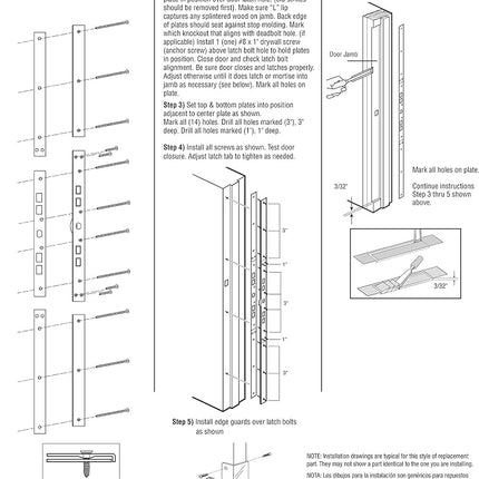 Prime-Line Products U 11026 Jamb Repair & Reinforcement Kit, 59-1/2" Installed, Steel Construction, White