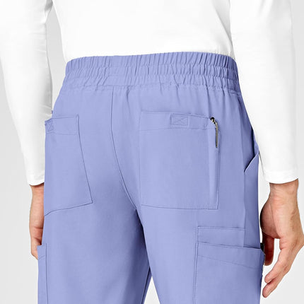 WonderWink Men's Cargo Jogger Pant, Ceil Blue, Medium