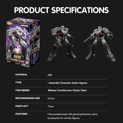 Blokees Figures - Transformers (Model Kit) 71162 - Classic Class(CC) 12-ONE-Megatron （Luminous Eyes）