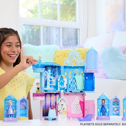 Mattel Disney Frozen Surprise Small Dolls & Mini Castle Playsets with Spinning Doll Reveal, Ice Castle Spin Surprise from Movies (Styles May Vary)