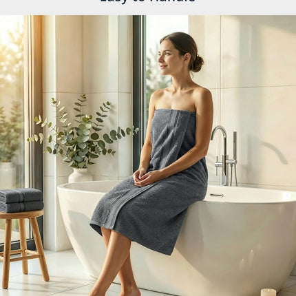 Luxury Bath Towels Set - 12 Piece Set, 100% Cotton Bathroom Towels, Zero Twist, Shower Towels, Absorbent Bath Towel, Super Soft, 4 Bath Towels, 4 Hand Towels, 4 Wash Cloths - Cool Grey