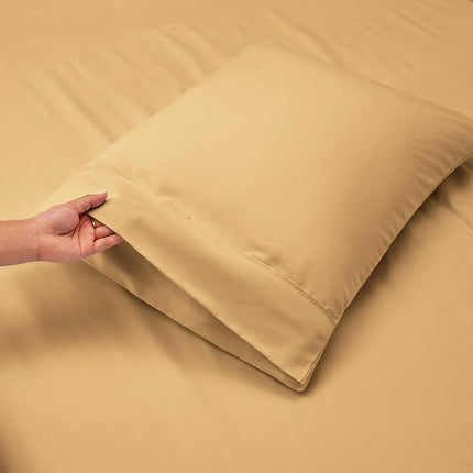 Nestl Twin Bed Sheet Set - Camel Gold - 3-Piece Extra Deep Pocket