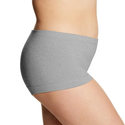 Maidenform womens Boyshort Underwear, Stretch Cotton Boyshort Panties for Women, Assorted, 3-pack, Blue Denim Heather/Grey Hthr/Pink Stripe, XL