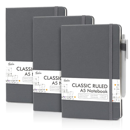 feela 3 Pack Notebooks Journals Bulk with 3 Black 
