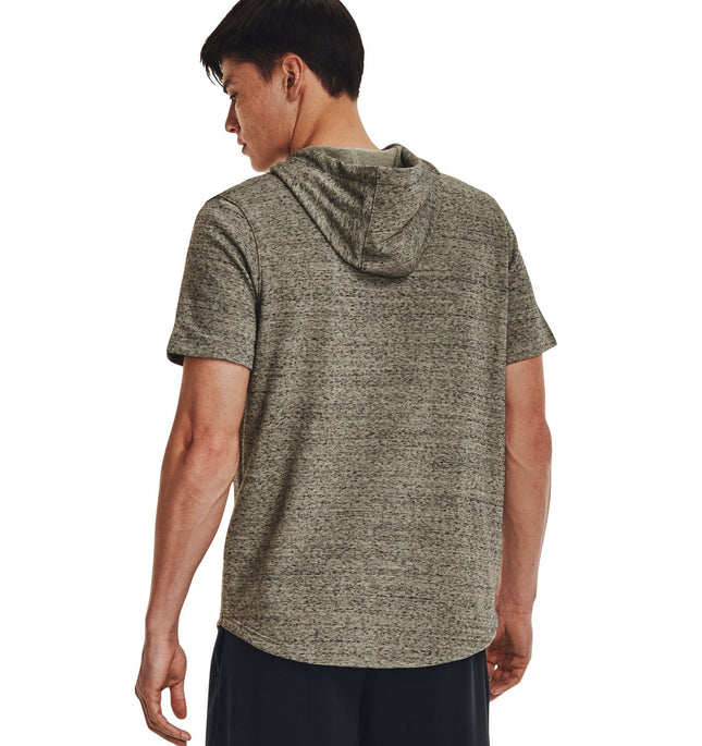 Under Armour Men's Rival Terry Short-Sleeve Hoodie, (504) Grove Green / / Onyx White, Small