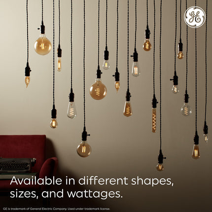 GE Vintage Style LED Light Bulb, Warm Candle Light, Amber Glass, Medium Base, ST19 Edison Style Light Bulb, 5 Watts (1 Pack)