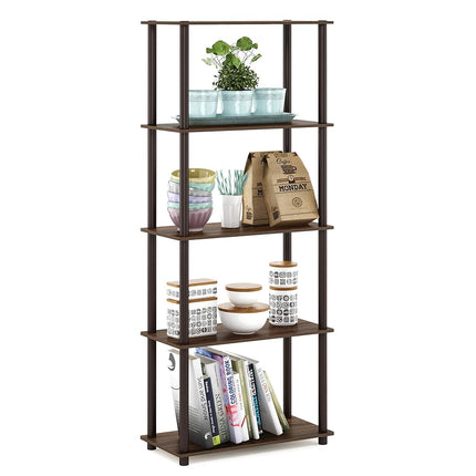 Furinno TURN-N-TUBE 5-Tier Tool-Free Corner Shelf,