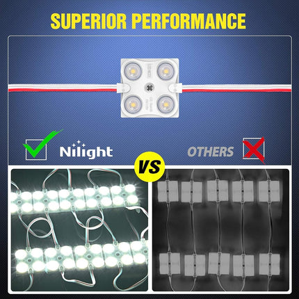Nilight 40Leds Van Interior Light Kits 12V White Led Ceiling Lighting Kits for Truck Van RV Boats Caravans Trailers Lorries Ducato Transit ï¼ˆ10 Modulesï¼‰