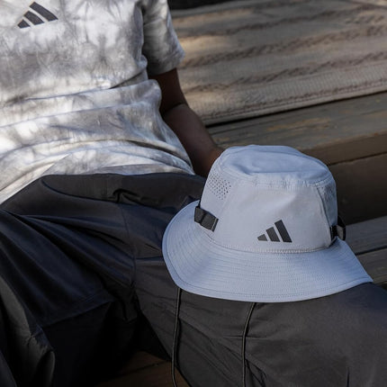 adidas Men's Victory Bucket Hat Outdoors and Sideline Wide Brim Style for Sun Protection Floppy Hat, Dark Blue/Black/5.0, L