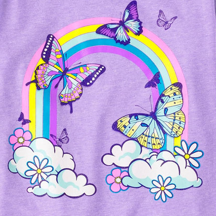 The Children's Place Girls' School Days Short Sleeve Graphic T-Shirts, Multipack, First Day of School/Rainbow/Cat Books, Large