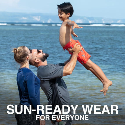 Kanu Surf Bañador de playa Echo de secado rápido para niños, UPF 50+, diseño de loros, coral, grande (7)