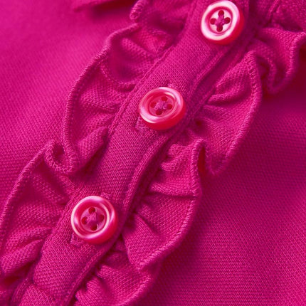 Gymboree Girls and Toddler Short Sleeve Ruffle Polo Shirt, Magenta 3-Pack, 8
