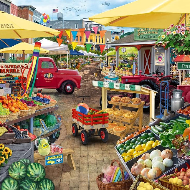 Wonder Forge Farmer's Market Day 1000 Piece Jigsaw Puzzle for Adults | Unique, Perfectly-Fitting Pieces | Fun, Vibrant Imagery | Amazon Exclusive