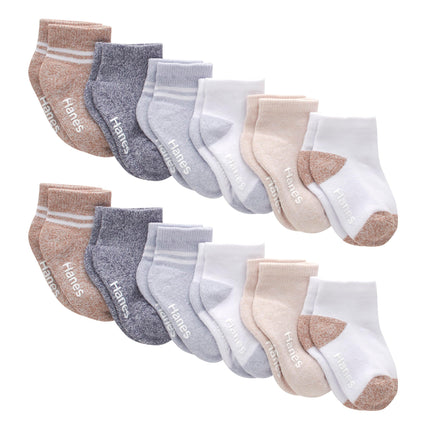 Hanes Baby and Toddler, Non-Slip Grip Ankle Socks,