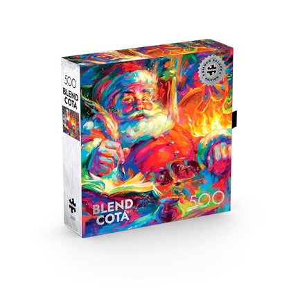 Buffalo Games – Blend COTA - Santa Checks Twice - 500 Piece Silver Select Jigsaw Puzzle Colorful Puzzles for Adults – Precision-Cut Pieces, Beautiful Artwork for Relaxing Fun