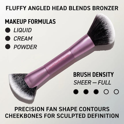 Real Techniques Big Blends Energy Brush + Dual-Sided Puff, 6 Piece Kit for Powder, Cream & Liquid Application, Precision Tools for Contour, Blending & Finishing, Vegan & Cruelty-Free