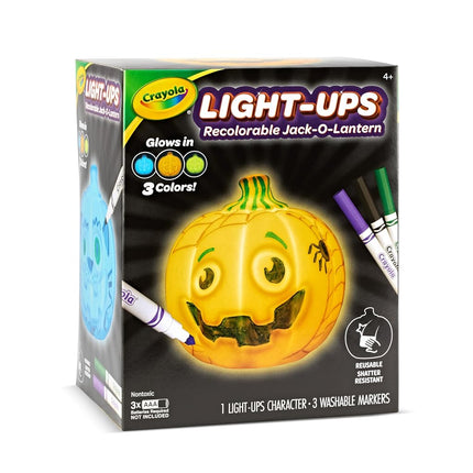 CRAYOLA Light Ups: Pumpkin | Washable Pumpkin Halloween Night Light | Colour, Wash, Repeat! | Batteries Not Included | For Ages 3+