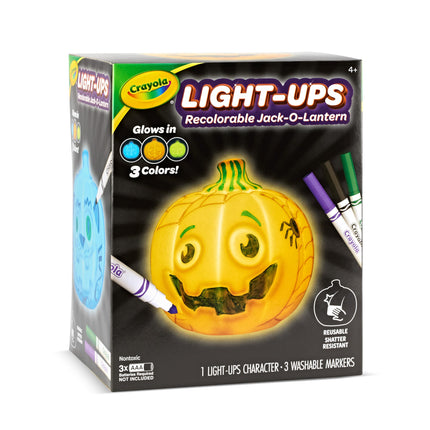 CRAYOLA Light Ups: Pumpkin | Washable Pumpkin Halloween Night Light | Colour, Wash, Repeat! | Batteries Not Included | For Ages 3+