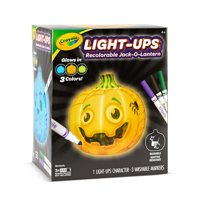 CRAYOLA Light Ups: Pumpkin | Washable Pumpkin Halloween Night Light | Colour, Wash, Repeat! | Batteries Not Included | For Ages 3+