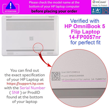 mCover Case Compatible Only for 2025-2026 14" HP OmniBook 5 Flip 14-FPxxxx 2-in-1 Windows Laptop Computer (NOT Fitting Any Other HP Models) - Pink