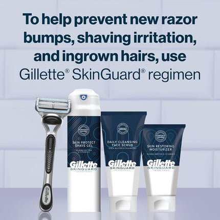 Gillette SkinGuard Men's Razor With Handle + 4 Blade Refills
