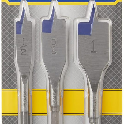 Irwin Industrial Tools 87950 Speebor Blue Groove Spade Bit Set, 3-Piece