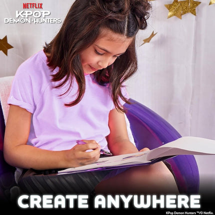 Kpop Demon Hunters™ Fashion Sketch Set, Includes Coloring Book, Gel Pens, Kpop Demon Hunters Stickers, Stencils & More, Great Girls Toys Age 6-8