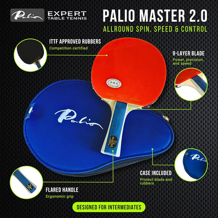 Palio Master 2 Table Tennis Racket & Case
