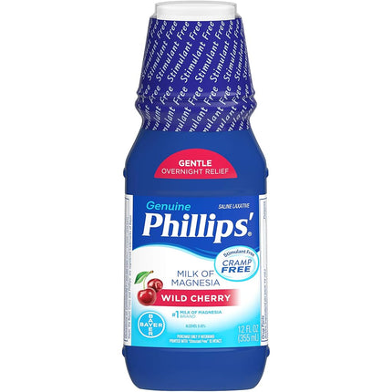 Phillips' Milk of Magnesia Liquid Wild Cherry - 12 oz, Pack of 3