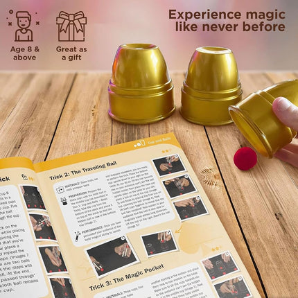 Thames & Kosmos Magic: Gold Edition, Kit to Learn 150 Magic Tricks, Contains 42 Magic Props, Magic Set for Adults and Kids, Age 8+