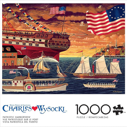 Buffalo Games - Charles Wyscki - Patriotic Harborview - 1000 Piece Jigsaw Puzzle for Adults - Challenging Puzzle Perfect for Game Nights - Finished Size is 26.75 x 19.75
