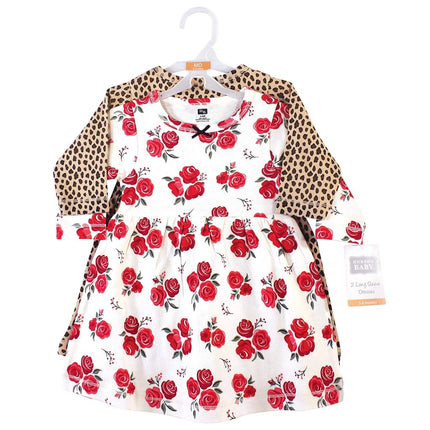 Vestidos de algodón para bebé niña Hudson Baby, Rose Leopard, 4T