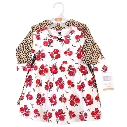 Hudson Baby Baby Girls' Cotton Dresses, Rose Leopard, 2T