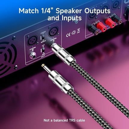 Cable Matters 2-Pack Braided TS Speaker Cable in Black � 3 Feet