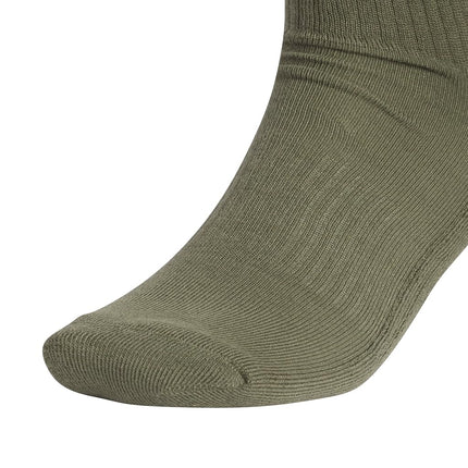 adidas Men's Athletic Cushioned Crew Socks (6 Pairs) Team Socks (Pack of 6), Olive Strata Green/Wonder Beige/White, L
