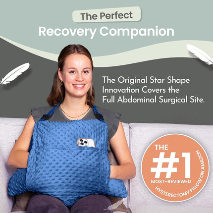 MOYOAMA Hysterectomy Pillow Post Surgery – Form-Fit Support Shield with Secure Straps, 2 Pockets, & Cozy Muff – After Hysterectomy Recovery Must-Haves, Post-Op C-Section Pillow Post Surgery Gifts