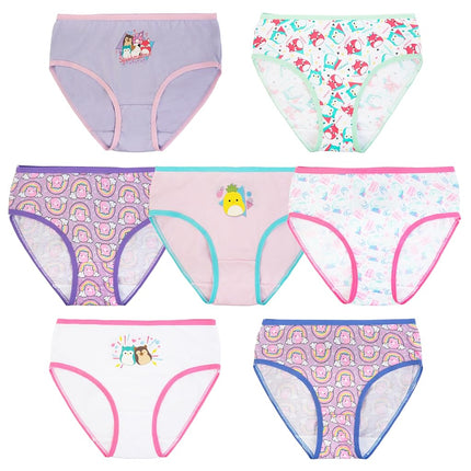 Squishmallows Girls Underwear Panties and Shorts with Cam The Calico, Lola & More in Sizes 4, 6, 8 & 10, 5-Pack Athletic Squishmallows, 8